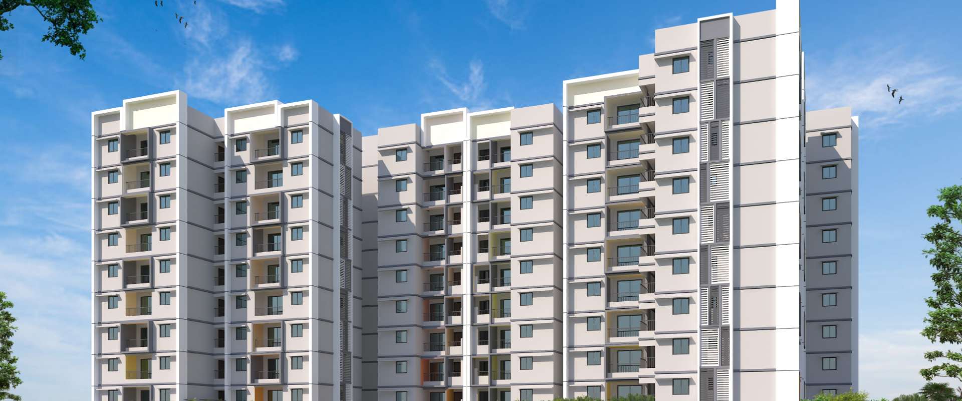 DSR Green Waters – North view of apartment towers near Gunjur, Bengaluru