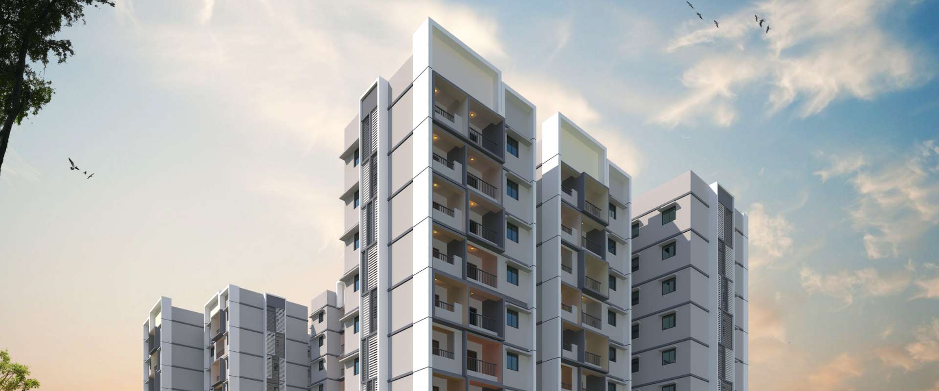 DSR Green Waters – North-west view of the apartment site near Sarjapur Road, Bengaluru