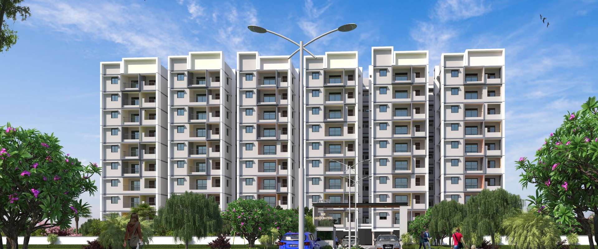 DSR Green Waters – South view of apartment complex in Gunjur, Bengaluru